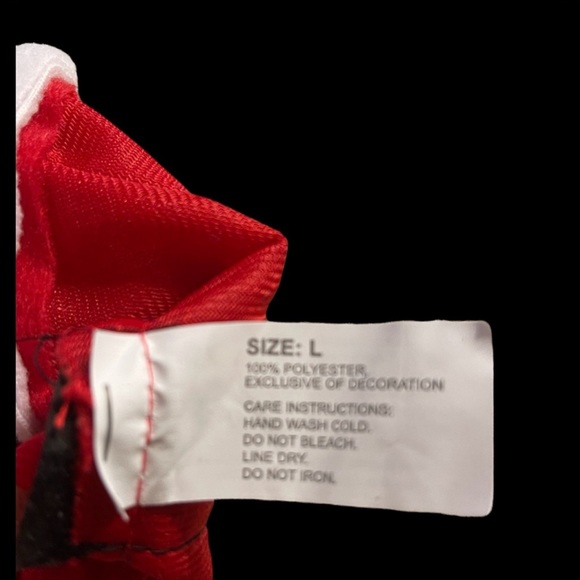 Adorable DOG SANTA SUIT-States size LARGE. My opinion it is a size SMALL - Picture 3 of 3